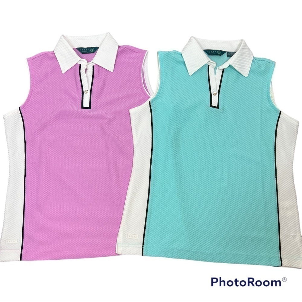 Astra Classic Sleeveless Golf/Tennis PickleballTextured Knit Bundle Sz S